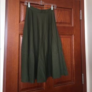 Below the knee high waisted skirt